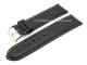 Watch band 26mm black leather grained light contrast stitching