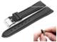 Watch band 20mm for fixed bars black smooth (width of buckle 18 mm)