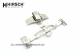 Butterfly clasp (HiBFS-111) 18mm elegant stainless steel screwed  with push button release by HIRSCH