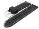 Watch band 24mm black caoutchouc double bulge light colored stitching