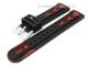 Watch band 22mm mulitcolored black-red caoutchouc trend design