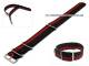 Watch band 20mm black with red stripes NATO-style