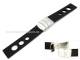 Watch band 18mm black silicone racing look smooth surface security clasp (width of buckle 18 mm)