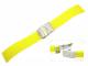 Watch band 22mm neon yellow silicone structured surface deployant clasp (width of buckle 20 mm)