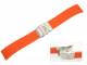 Watch band 20mm neon orange silicone structured surface deployant clasp (width of buckle 18 mm)
