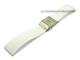 Watch band 18mm white silicone structured surface deployant clasp (width of buckle 16 mm)