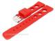 Watch band 24mm red silicone racing look smooth surface (width of buckle 22 mm)