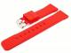 Watch band 24mm red silicone smooth surface (width of buckle 22 mm)
