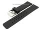 Watch band 24mm black silicone smooth surface waterproof double-buckle