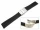 Watch band 22mm black silicone deployment clasp (width of buckle 20 mm)