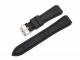 Sports band 20mm black silicone smooth surface stitched