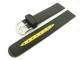 Watch band 18mm black/yellow silicone structured surface