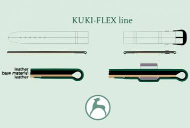 Watch strap 24mm black with Kuki Flex-Patent light contrast stitching KUKI (width of buckle 20 mm) - Bild vergr��ern 