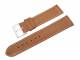 Watch band 20mm brown smooth surface white stitching