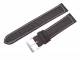 Watch band 20mm dark brown smooth surface white stitching