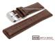 Watch band 21mm dark brown alligator grain stitched by BOB