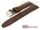 Watch band 19mm dark brown alligator grain stitched by BOB