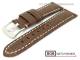 Watch band 24mm dark brown alligator grain light colored contrast stitching by BOB
