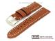Watch band 22mm auburn alligator grain light colored contrast stitching by BOB