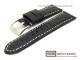Watch band 26mm black alligator grain light colored contrast stitching by BOB