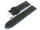 Watch band 18mm black - dark blue racing design