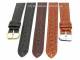Set of 3 watch bands 12-20mm black, brown, dark brown Croco Grain (Cayman) glossy