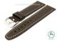 Watch strap 24mm dark brown grained white stitching by KUKI (width of buckle 20 mm)