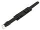 Watch band 16mm black with leather pad smooth surface (width of buckle 16 mm)