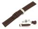 TOP: Watch band 18mm leather dark brown chrono style with butterfly-clasp