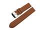Watch band 20mm brown leather chrono style stitched (width of buckle 18 mm)