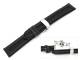 TOP: Watch band 20mm leather black chrono style with butterfly-clasp