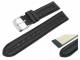 TOP: Watch band 20mm leather black chrono style (width of buckle 18 mm)