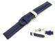 TOP: Watch band 22mm dark blue leather with butterfly-clasp