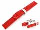 TOP: Watch band 24mm red leather with butterfly-clasp