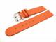 Watch band 22mm orange leather smooth without seam (width of buckle 22 mm)