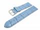 Watch band 22mm leather light blue alligator grain with seam (width of buckle 20 mm)