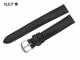 Watch band 14mm black genuine ostrich without/few quills by EULIT (width of buckle 12 mm)