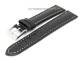 Watch band leather black 24mm white seam (width of buckle 22 mm)