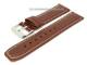 Watch band 22mm auburn saddle leather white stitching smooth surface