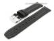 Watch band XL 20mm black saddle leather padded and raised