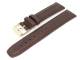Watch band 16mm brown shrunken leather stitched