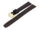 Watch band 12mm dark brown shrunken leather stitched