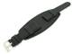 Watch band 20mm black with leather pad, grained surface