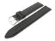 Watch band 16mm black smooth surface stitched
