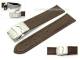 Watch band 22mm dark brown deployant clasp grained surface (width of buckle 20 mm)