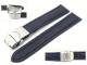 Watch band 18mm dark blue deployant clasp grained surface (width of buckle 18 mm)