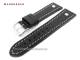 Watch strap 22mm black coarse grained surface white stitching riveted original Marburger
