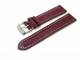 Watch band leather ruby-colored Croco Grain white seam glossy 18mm XL
