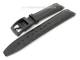 Watch band for Swatch 17mm black Cayman grain stitched