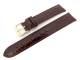 Watch band leather XL dark brown 16mm Croco Grain (Cayman) glossy
